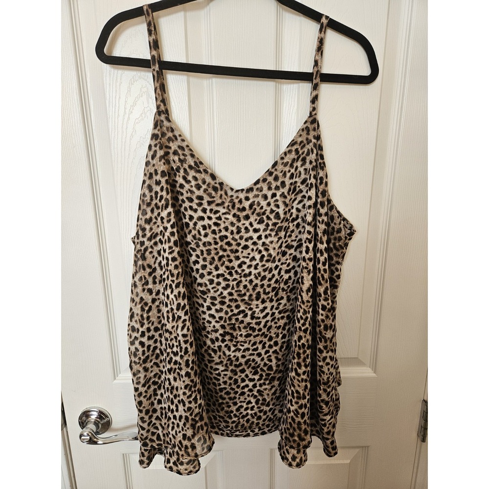 NWOT Torrid Sophie Animal Print Layered Adj. Straps V-Neck Top, Plus 3X